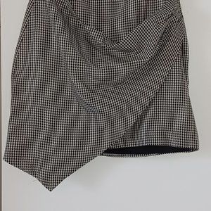 Nine West Wrap Skirt B&W Houndstooth Sz L